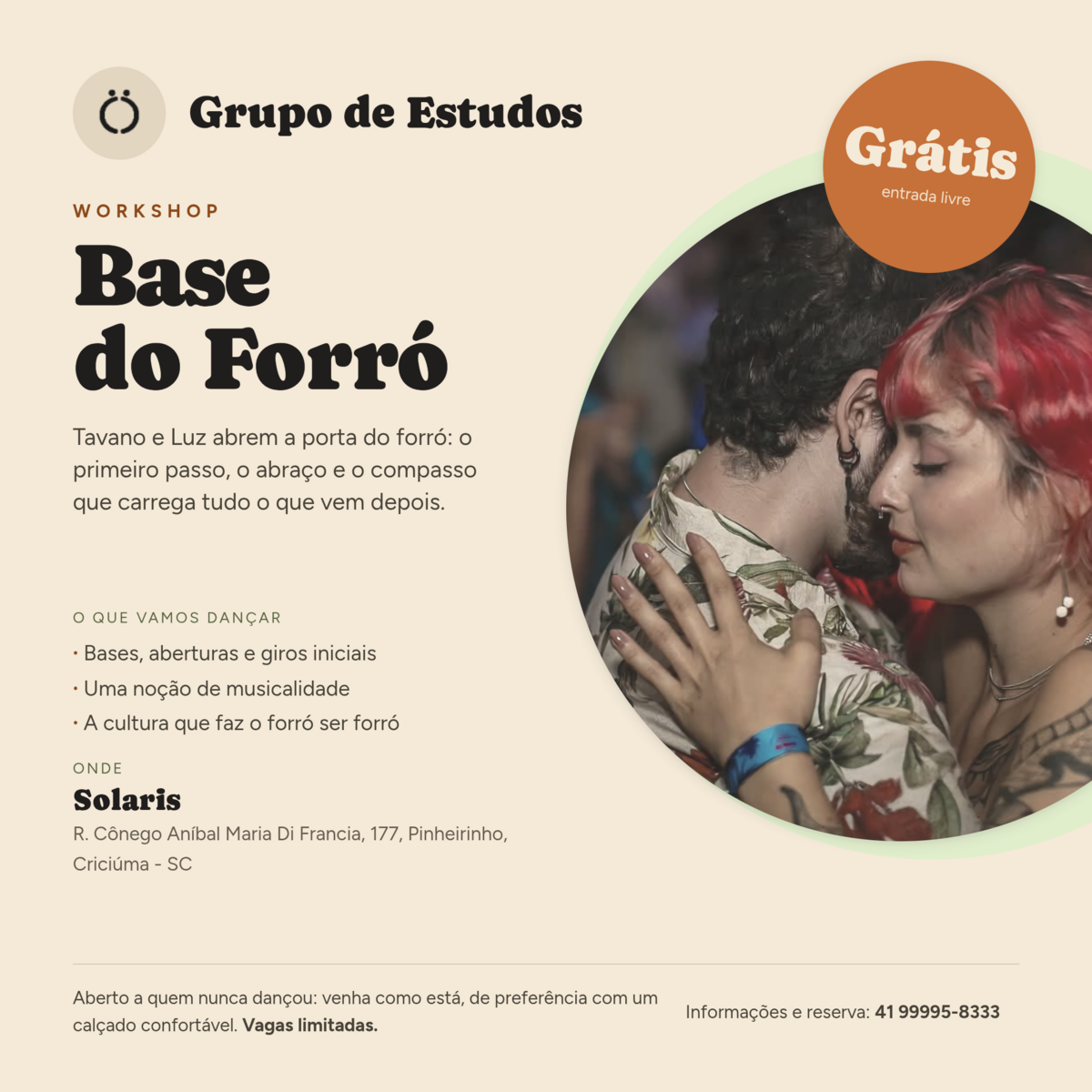 Flyer de Workshop Forró Básico e Iniciante - SC